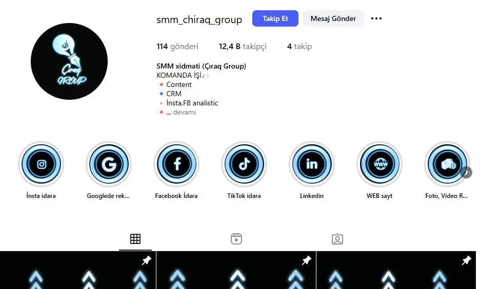 ÇIRAQ GROUP tərəfindən görülən SMM işləri