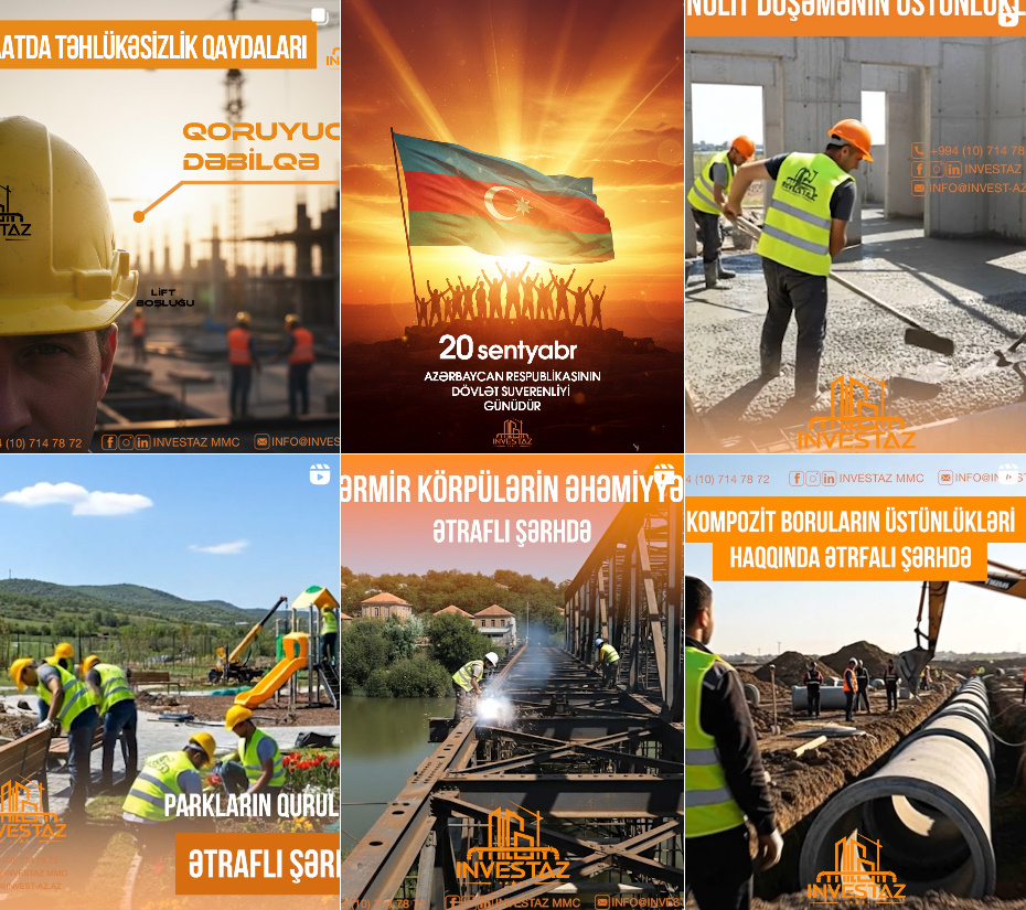 INVESTAZ MMC Tikinti Şirkəti SMM nümunəsi