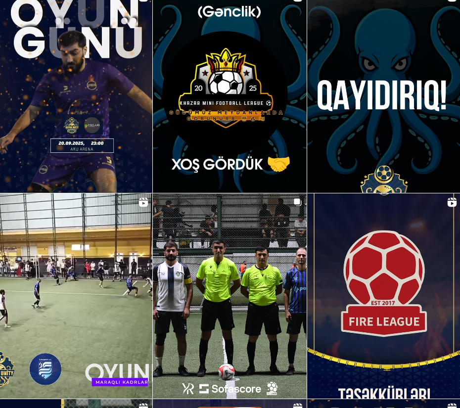 REPRO UNITY Futbol komandası SMM nümunəsi
